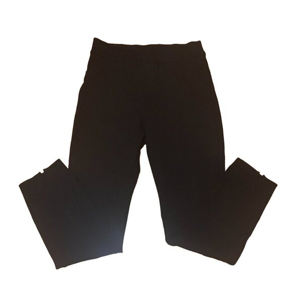 Spanx Pants Leggings Womens S/P Black Ponte Ankle Ankle Slit Faux Pockets - Picture 1 of 4
